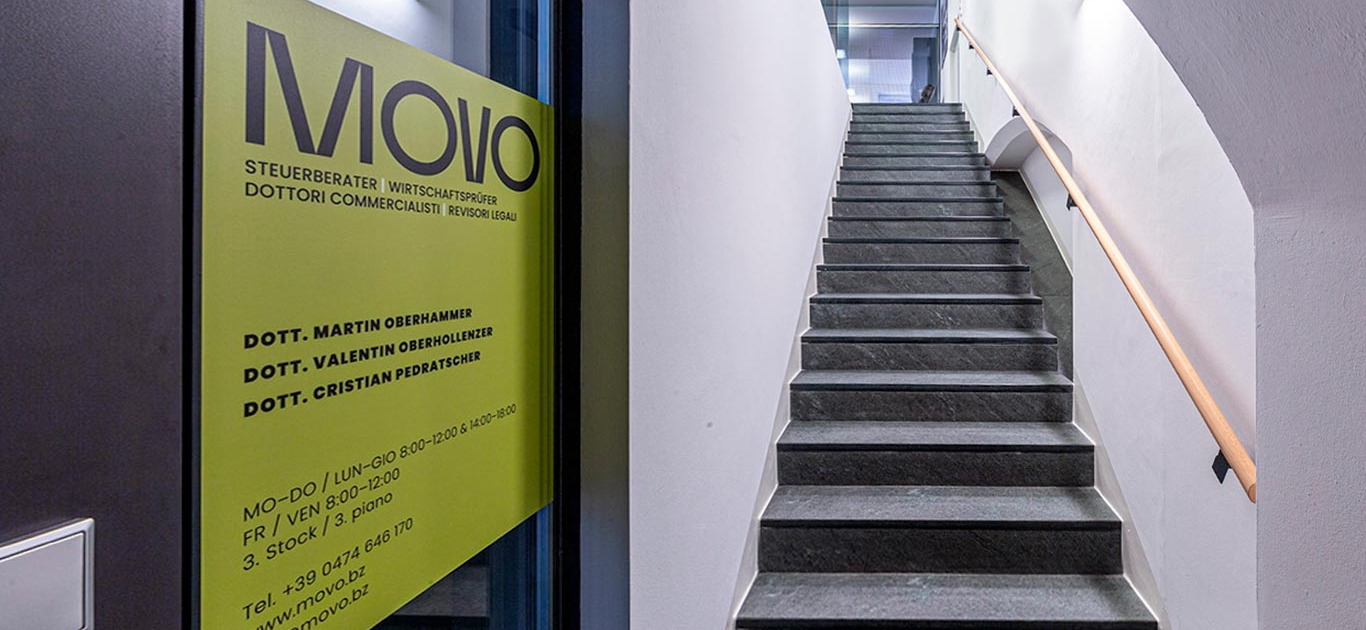 Eingang Büro MOVO Bruneck